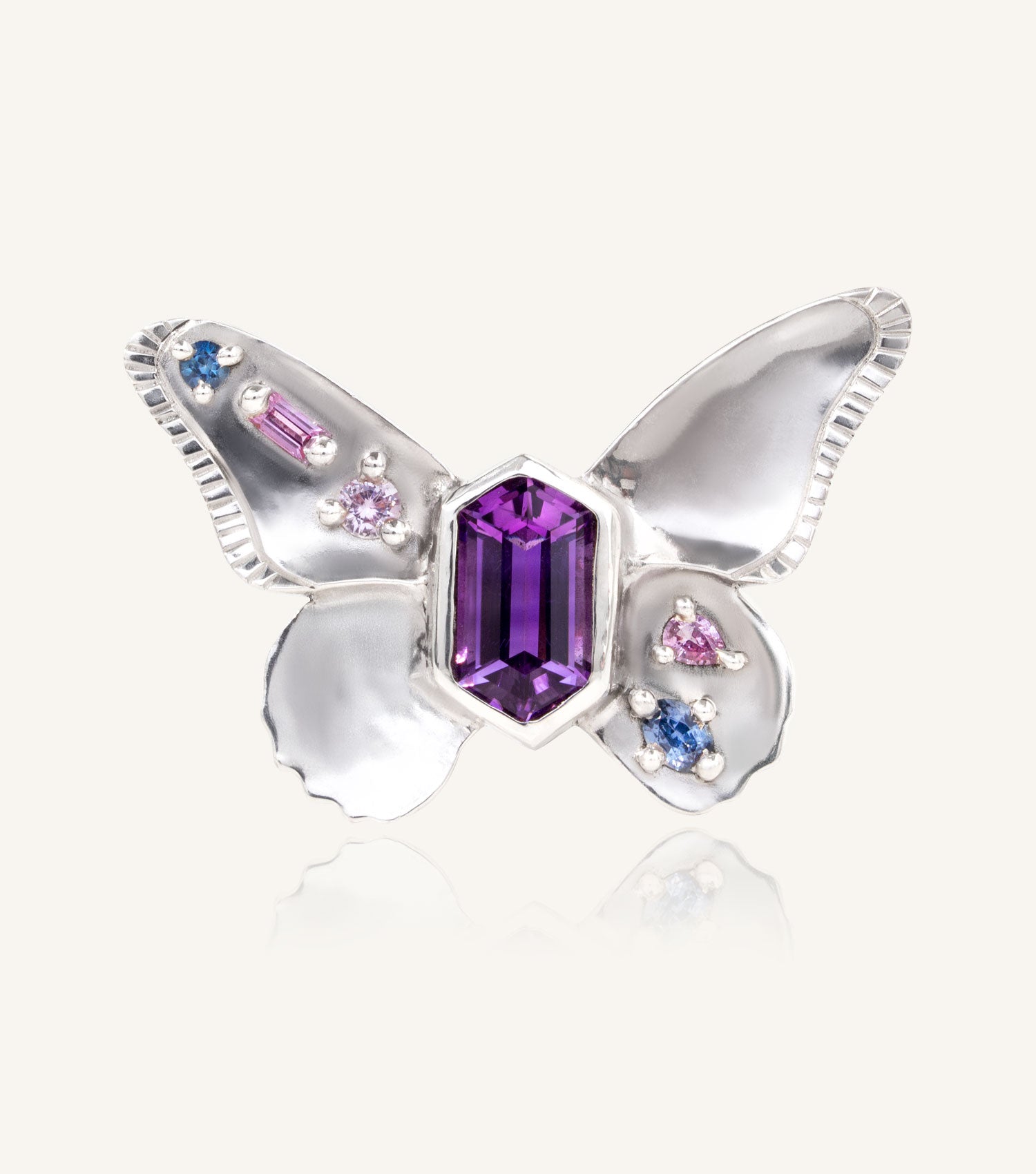 KIPEPEO AMETHYST TWILIGHT BUTTERFLY RING