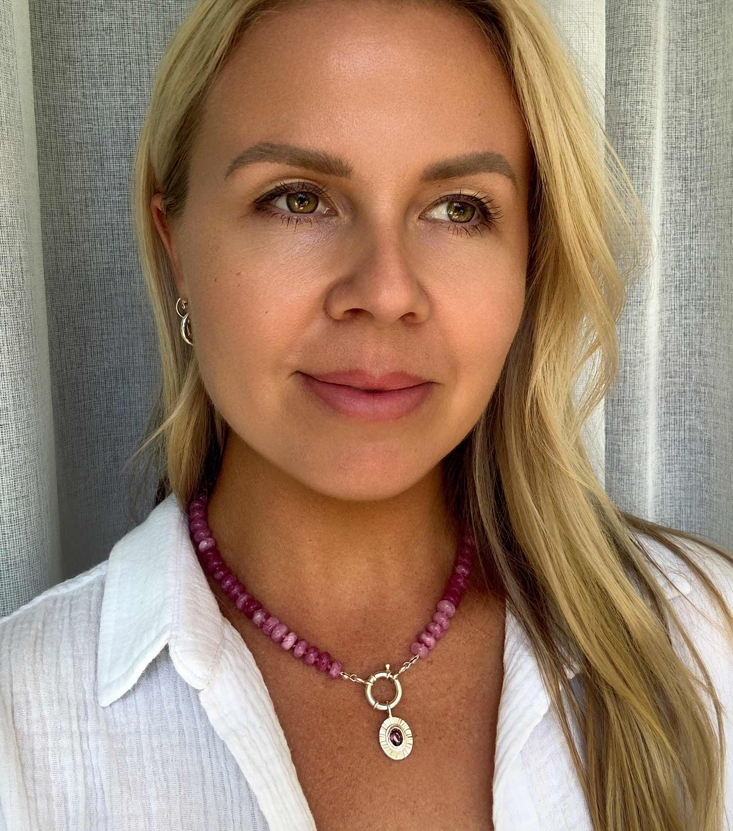 LUMA GARNET BEADED NECKLACE