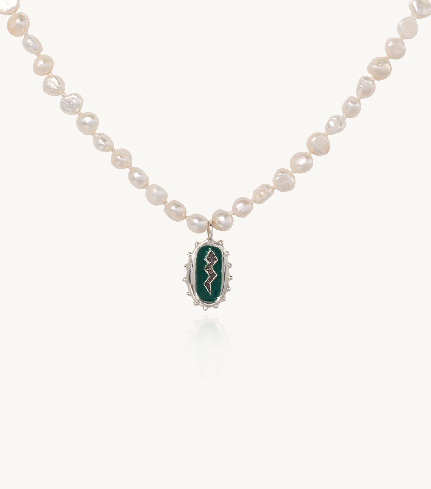 NYOKA PEARL & ENAMEL NECKLACE