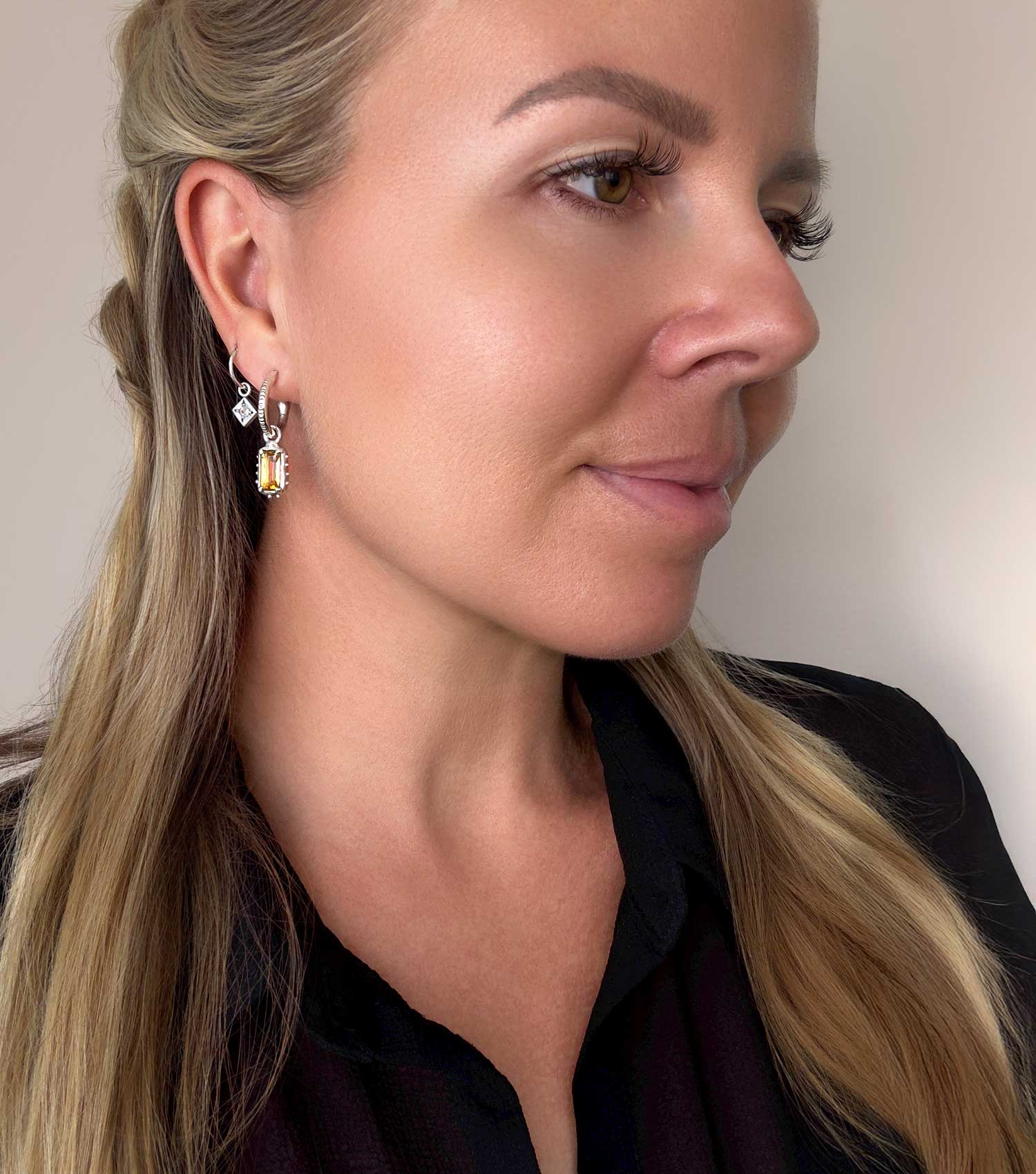 SOLARA CITRINE CHARM EARRINGS