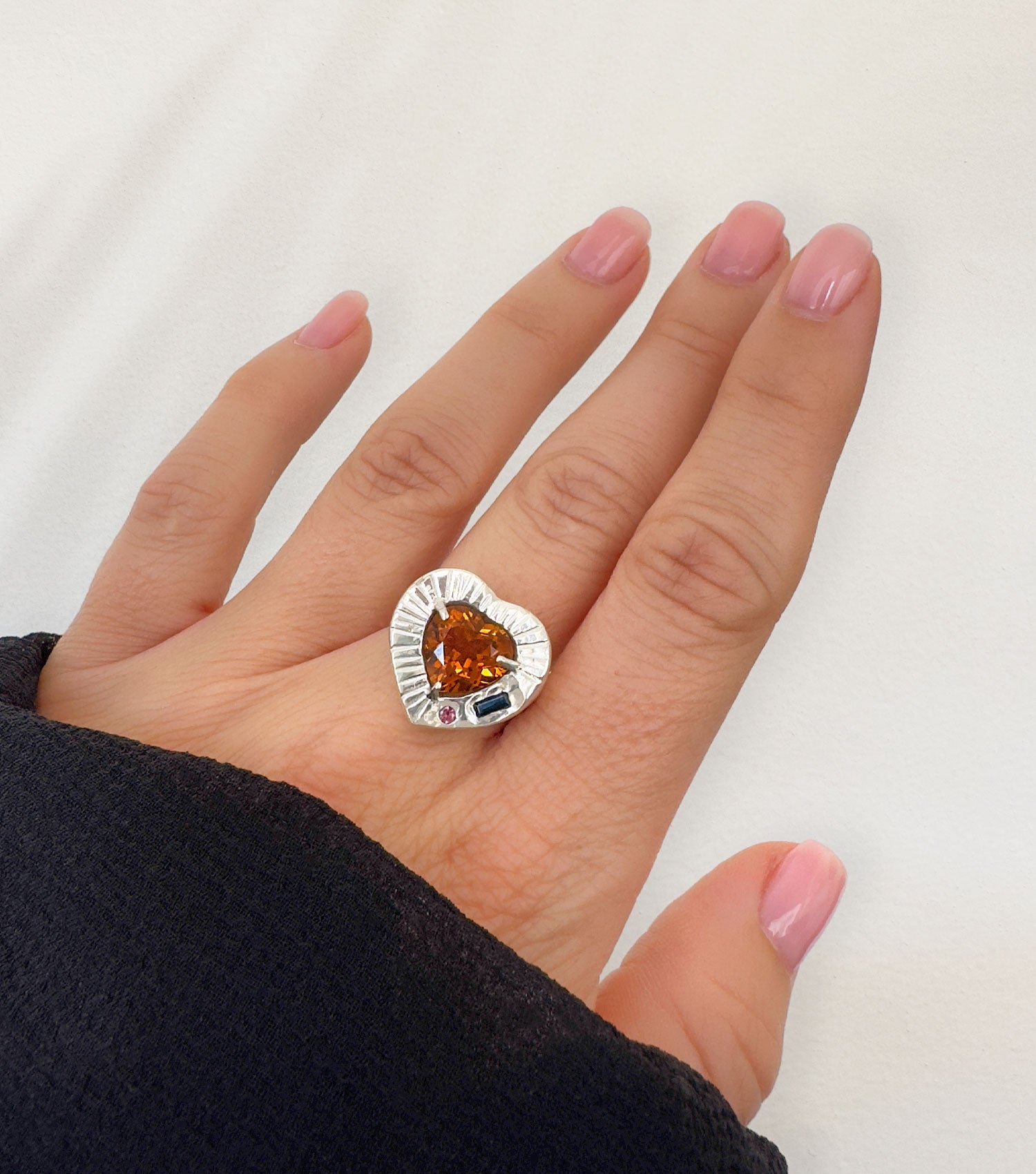 SUNBURST HEART RING