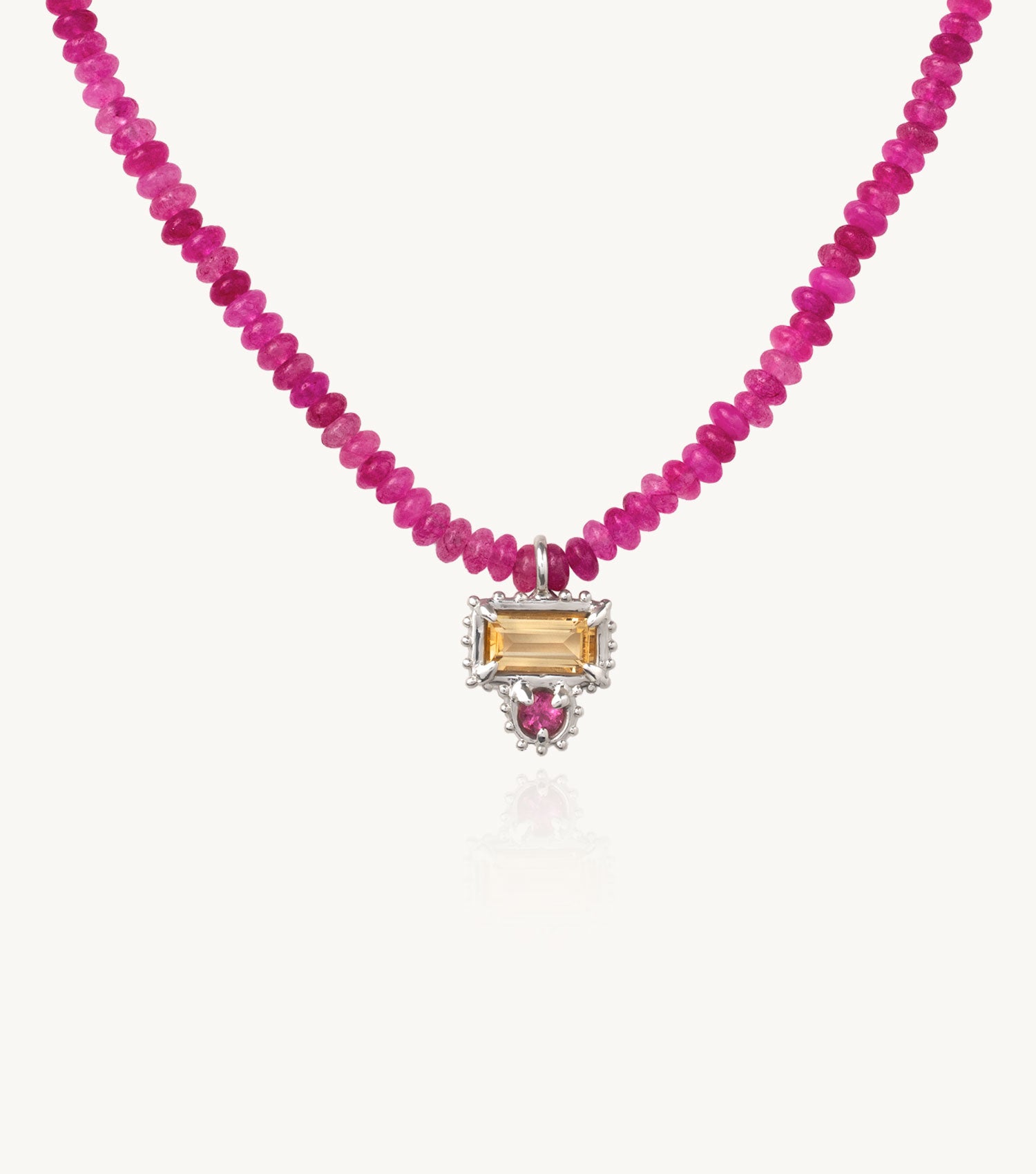 TAMU CITRINE & TOURMALINE BEADED NECKLACE