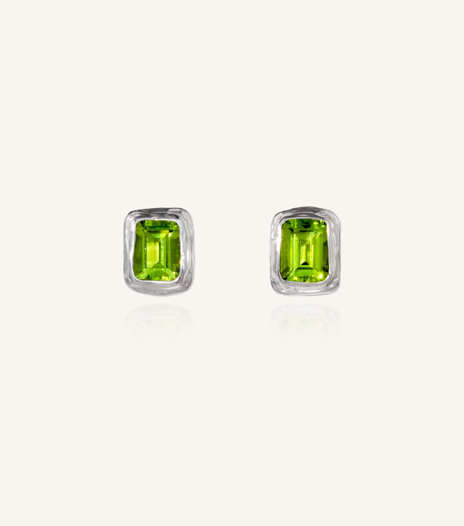 DRIFT STUDS - EMERALD CUT PERIDOT