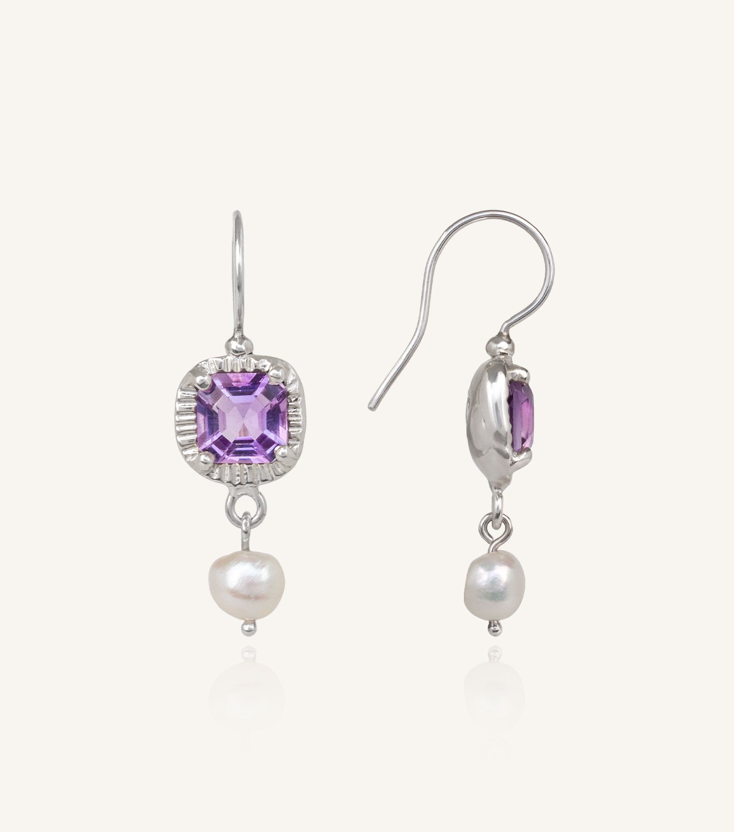 LUNARA AMETHYST & PEARL EARRINGS