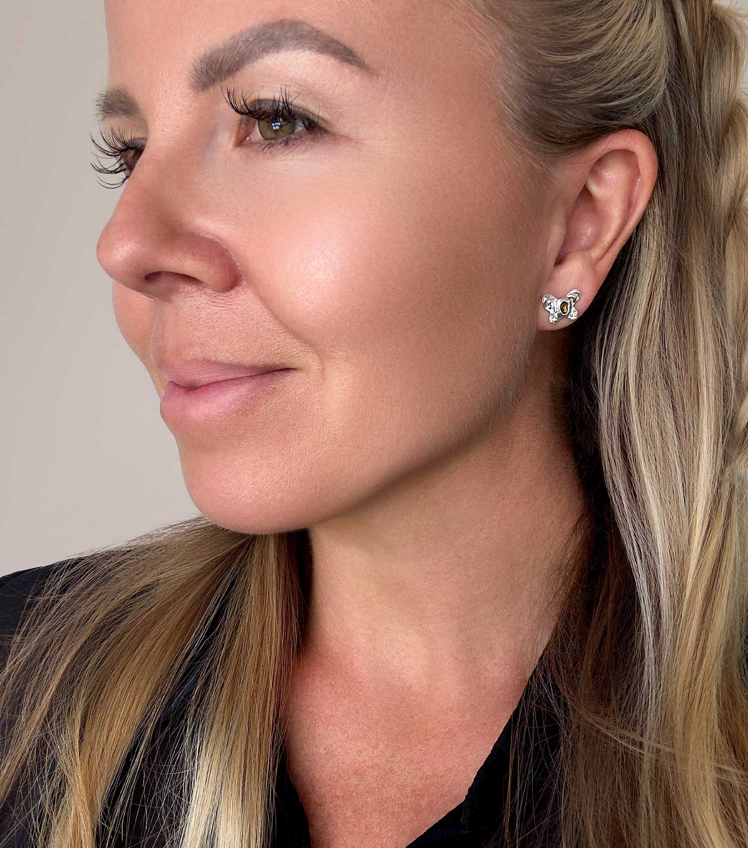 NANDI BUTTERFLY STUDS - YELLOW