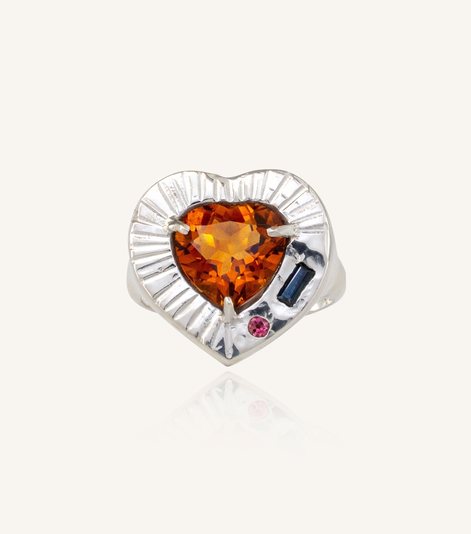 SUNBURST HEART RING