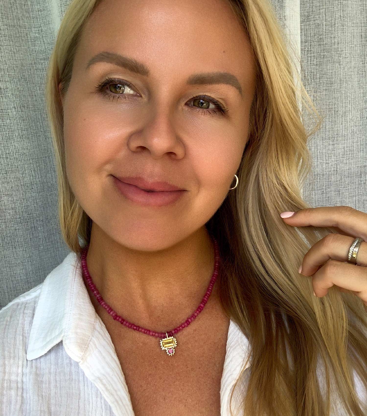 TAMU CITRINE & TOURMALINE BEADED NECKLACE