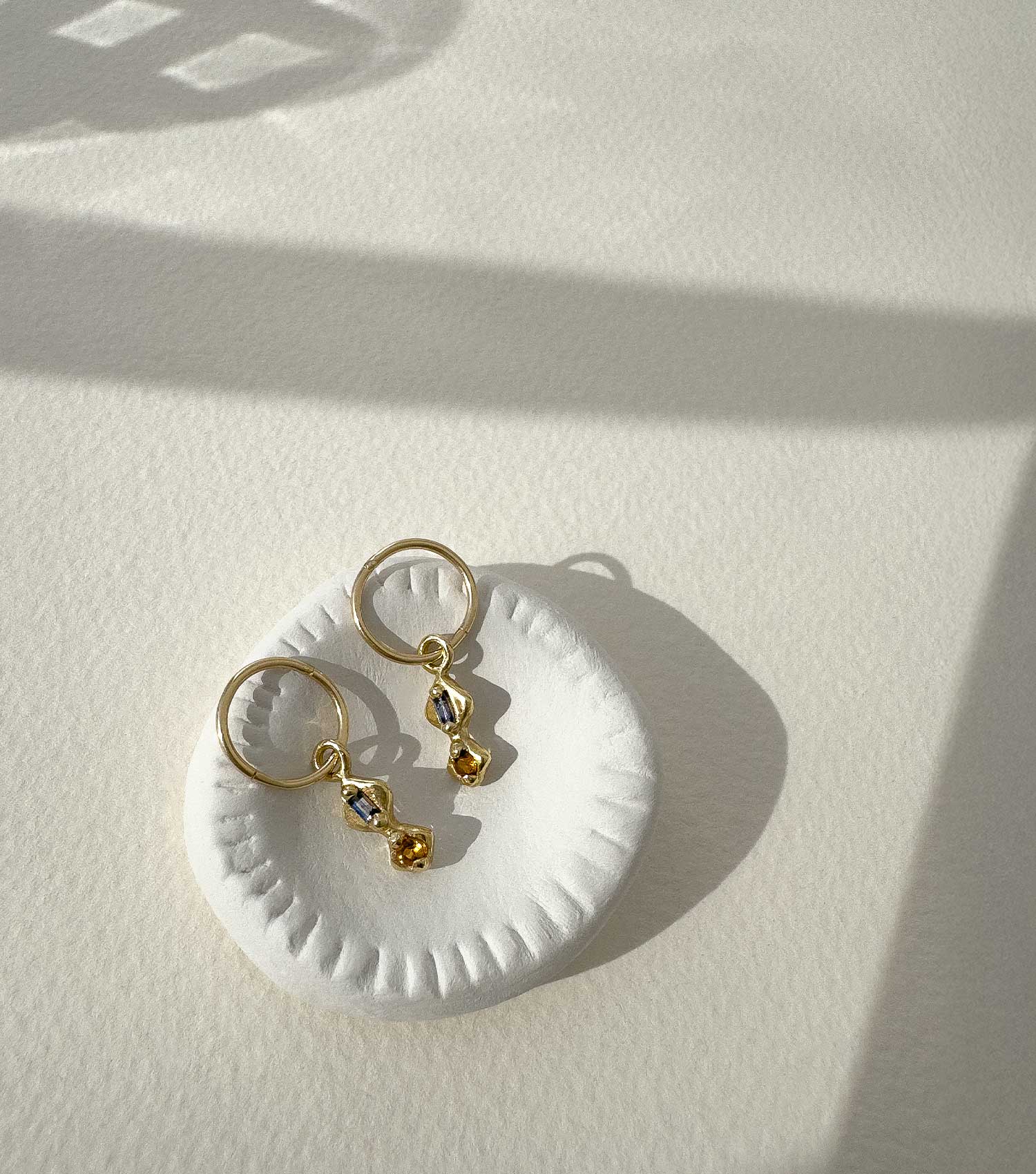 ZULU LOVE LETTER CHARM HOOPS 9CT GOLD